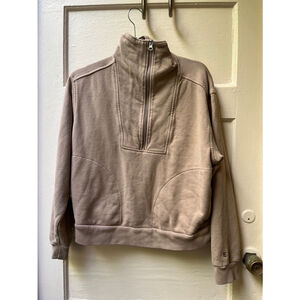 Everlane the track half zip dusty rose pink organic cotton Sweatshirt Size M